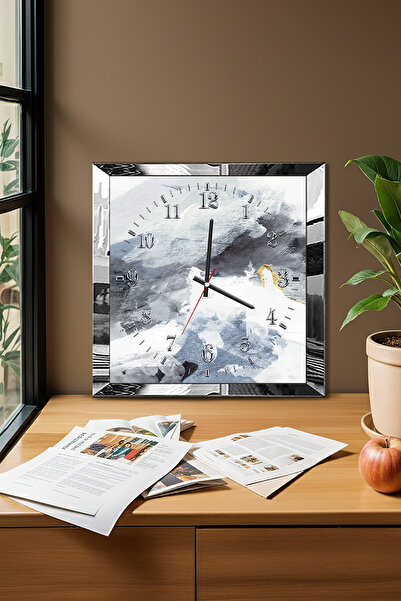 Zevahir Mobilya Dekorasyon Θεματικό διακοσμητικό ρολόι τοίχου από MDF με ασημ...