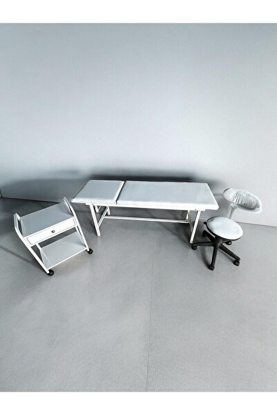 BAŞARI MEDİKAL KLASİK SEDYE SETİ (KLASİK SEDYE, 2 KATLI ÇEKMECELİ ETAJER , TABURE)