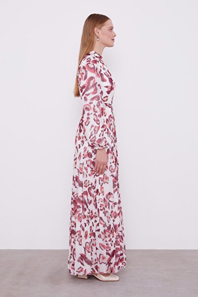 Levidor Φόρεμα με λεπτομέρεια με βολάν σε μπορντό χρώμα