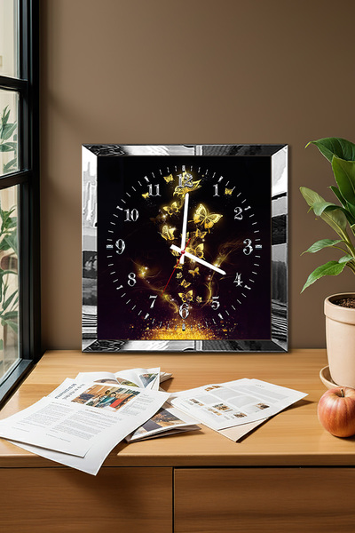 Zevahir Mobilya Dekorasyon Ceas de perete decorativ din MDF cu tematică flutu...