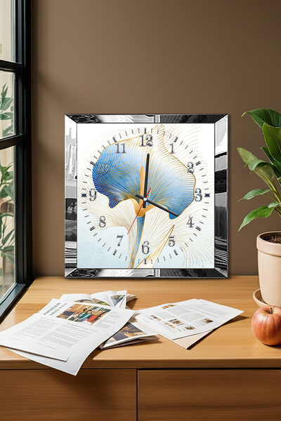 Zevahir Mobilya Dekorasyon Διακοσμητικό ρολόι τοίχου MDF με θέμα την ορχιδέα ...