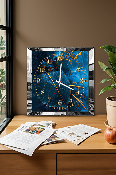 Zevahir Mobilya Dekorasyon Ceas de perete decorativ din MDF cu tematică frunz...