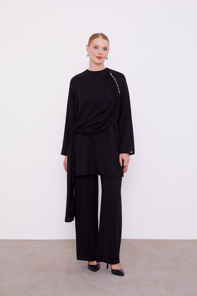 Levidor Siyah İşleme Detaylı İkili Takım