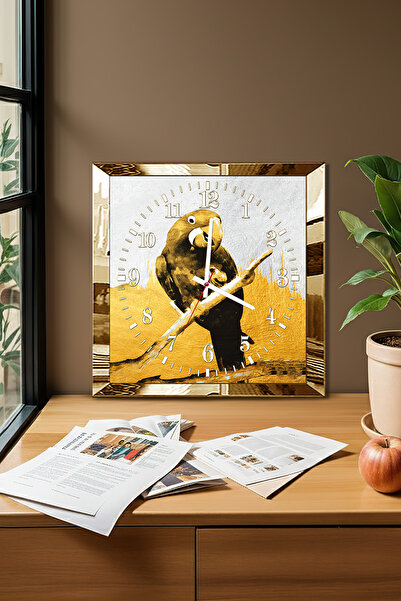 Zevahir Mobilya Dekorasyon Ceas de perete decorativ din MDF cu tematică papag...