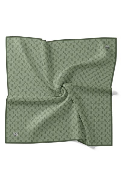 Levidor Khaki Honeycomb Pattern Twill Silk Scarf