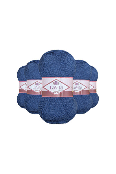 LaVita Yarn Gonca pređa za ručno pletenje 100% A Akril 500gr 5 kom (5209 INDIGO)