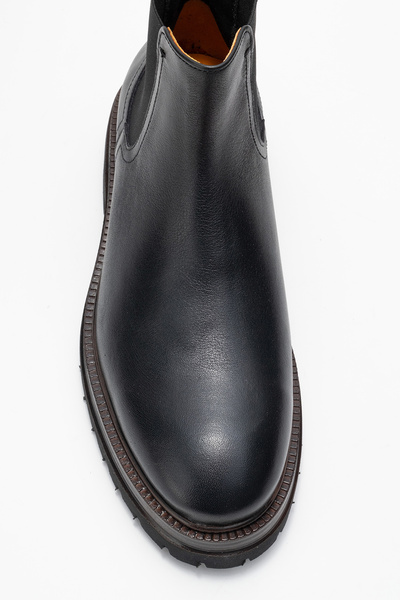 Dericlub Men's Casual Chelsea Boots Genuine Leather Fr 541455 Black