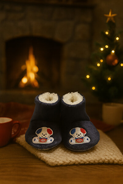 Midimax Peluş Bebek ve Çocuk Panduf Ev Botu – Kışlık Kaymaz Tabanlı Patik