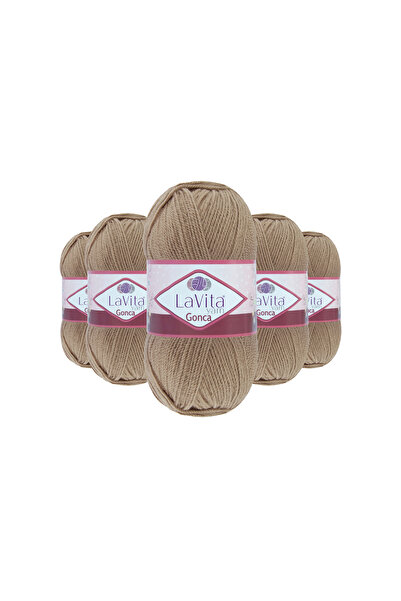 LaVita Yarn Gonca El Örgü İpi %100 Akrilik 500gr 5 ADET (7220 SÜTLÜ CAPPUCCINO)