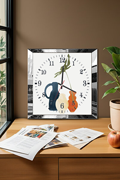 Zevahir Mobilya Dekorasyon Silver Framed Colorful Tests Themed Decorative Mdf Wall Clock