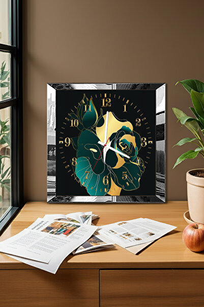 Zevahir Mobilya Dekorasyon Ceas de perete decorativ din MDF cu tematică frunz...