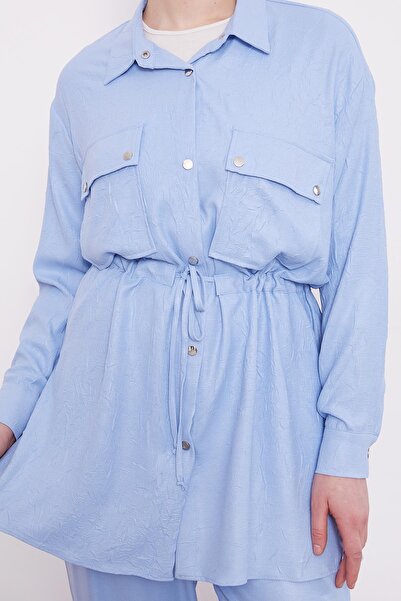 Levidor Baby Blue Drawstring Waist Pants Sports Set