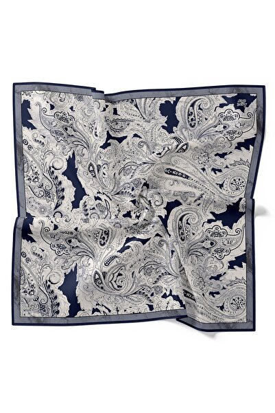 Levidor Μεταξωτό μαντήλι με έθνικ σχέδιο σε γκρι χρώμα