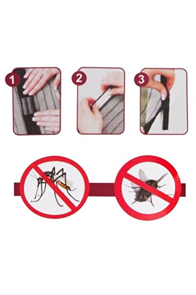 OEM Insect-proof curtain with magnets for door, dimensions 2.2 x 1 m, Black