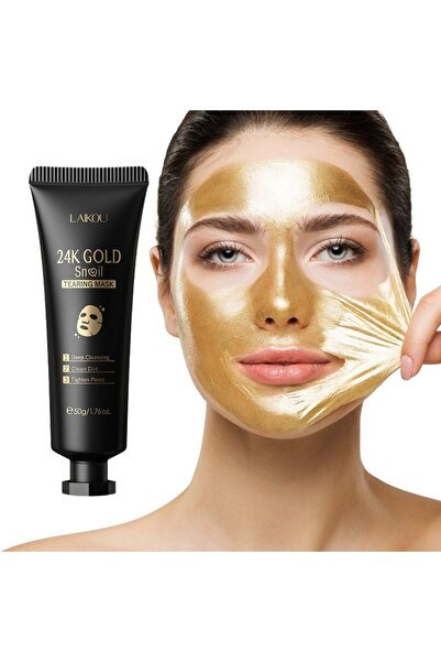 LAIKOU Mască facială detașabilă cu aur de 24K și extract de melc, 50g,