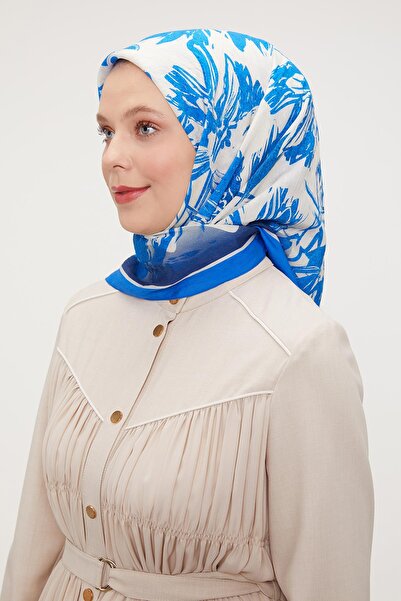 Levidor وشاح حريري بنمط تجريدي على شكل زهرة ساكس