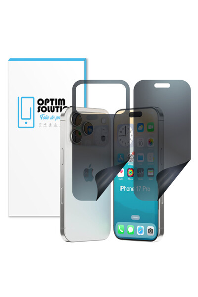 Optim Solution Φιλμ υδρογέλης PRIVACY μπροστά-πίσω για Apple iPhone 17 Pro Ma...
