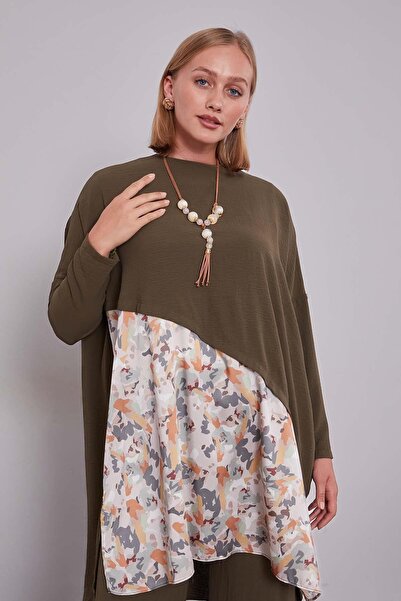 Levidor Khaki Patterned Tunic Set