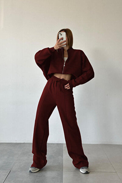 YAKAMEL طقم بدلة رياضية نسائية من 3 قطع مصبوغة