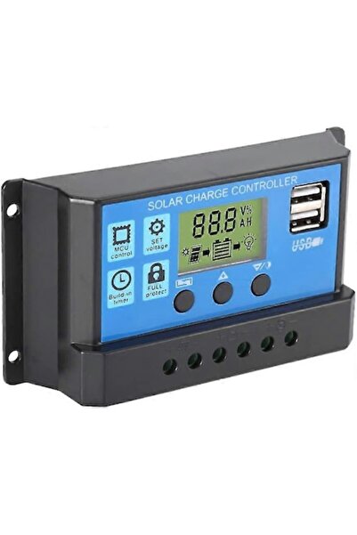 dalimag Solar Charge Controller 30A, 12V/24V, Intelligent Protection, LCD Screen, for Lead-Acid Batteries