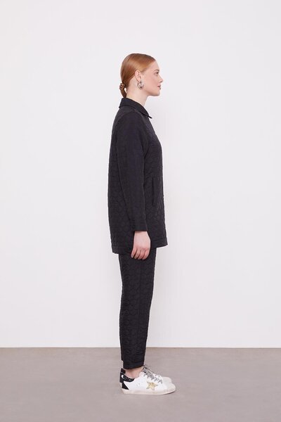 Levidor Black Snap Fastener Quilted Double Set