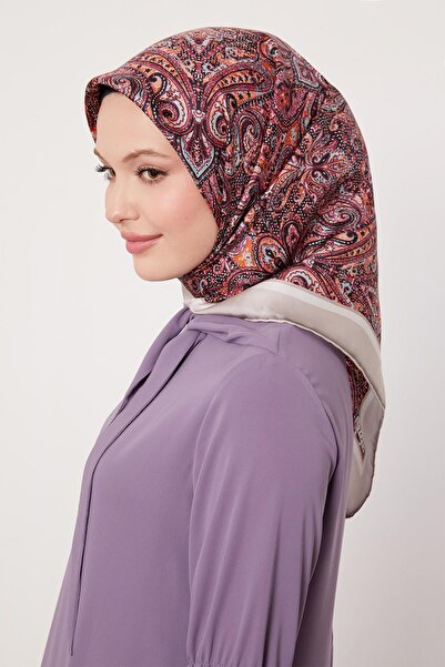 Levidor وشاح حريري بنمط عرقي من فرو المنك