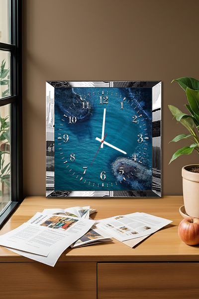 Zevahir Mobilya Dekorasyon Ceas de perete decorativ din MDF cu tematică Blue ...