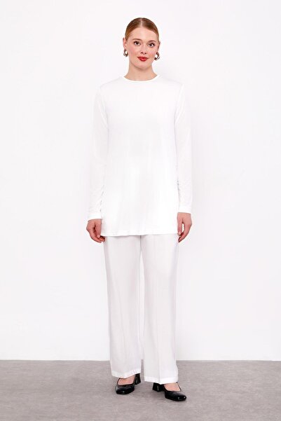 Levidor White Mesh Pocket Detailed Triple Tunic Set