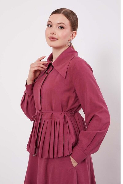 trender Rose Pleated Hem Cupra Skirt Set