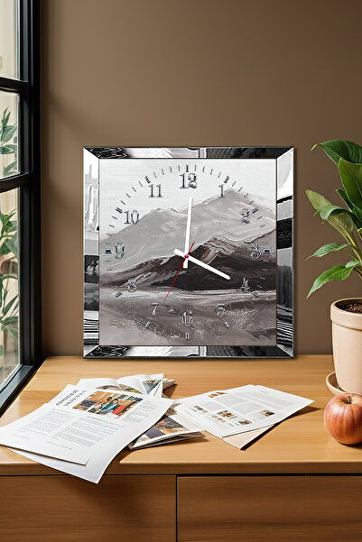 Zevahir Mobilya Dekorasyon Ceas de perete decorativ din MDF cu cadru argintiu...