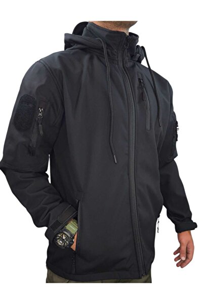 LIGHTINGHM Чоловічий тактичний софтшелл військовий водонепроникний та холодозахисний куртка на блискавці