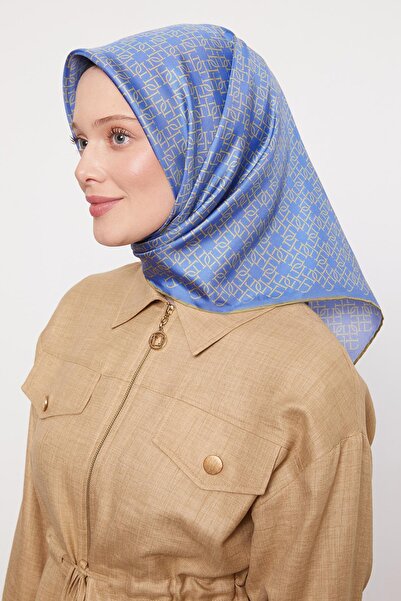 Levidor وشاح حريري منسوج بنمط ملتف مخطط باللون الأخضر الزيتي