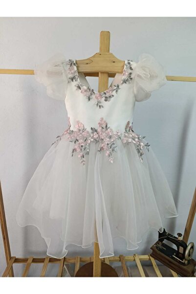 Minik Terzi Renkli güpürlü elbise