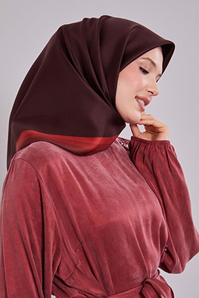 Levidor K.Bordo Kenar Bordürlü Twill İpek Eşarp