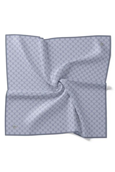 Levidor Baby Blue Honeycomb Pattern Twill Silk Scarf