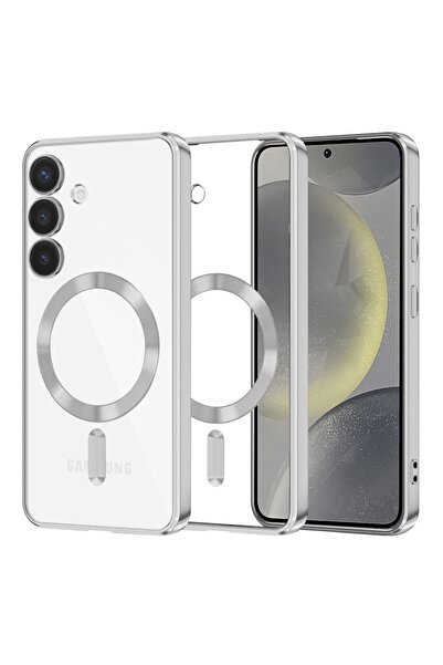 SKYDDAR INNOVATION Θήκη για Samsung Galaxy S24, Πολυτελής Ασπίδα Magsafe, Αντικραδασμική Προστασία, Σετ Αυτοκόλλητων, Ασημί