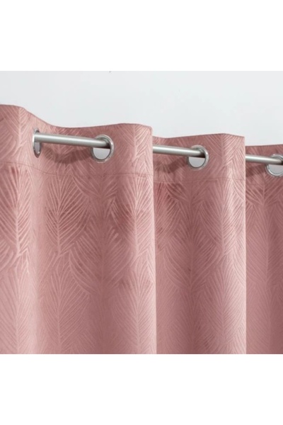 OEM Decorative curtain with rings, relief model, 140 x 260 cm, Pink
