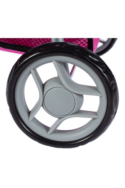 MalPlay Foldable doll stroller, MalPlay, with canopy, metal frame, with basket for accessories, wheels and