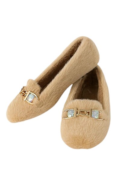 Liger Soft Plush Non-Slip Lightweight Sole Women's Home Slippers Beige