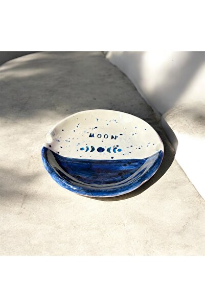 HAB TRADE El Yapımı Seramik Küllük – “Moon” Ay Evreleri Tasarımlı, Dekoratif & Şık