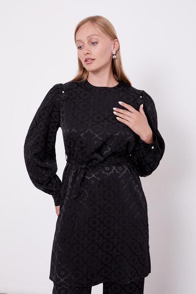 Levidor Black Clover Patterned Jacquard Double Suit