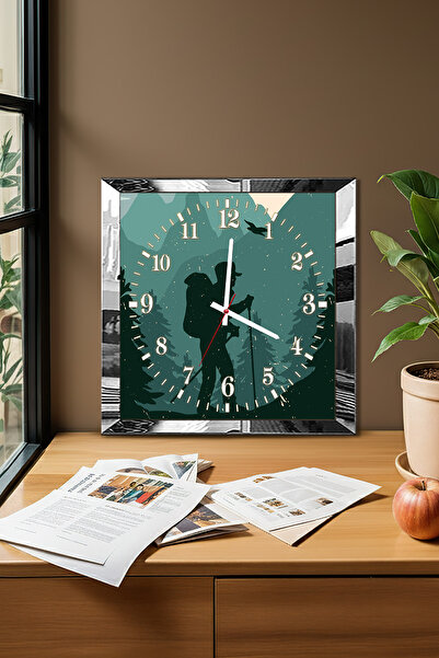 Zevahir Mobilya Dekorasyon Silver Framed Explorer Themed Decorative Mdf Wall Clock