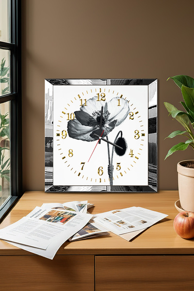 Zevahir Mobilya Dekorasyon Ceas de perete decorativ din MDF cu tematică de fl...