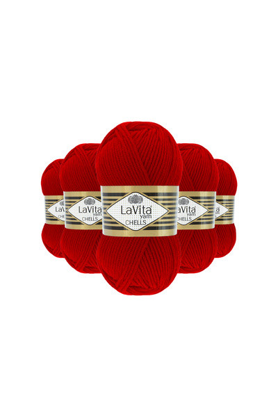 LaVita Yarn Chells pređa za ručno pletenje 100% A Akril 500gr 5 kom (9578 CRV...