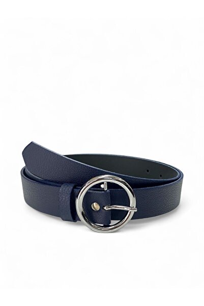 Gesa Women's Ring Silver Buckle Basic Belt