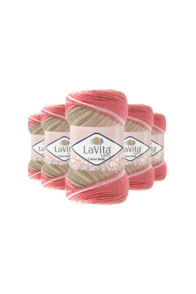 LaVita Yarn خيط قطني للحياكة اليدوية 60% قطن 40% أكريليك 500 جرام 5 قطع (CB16...