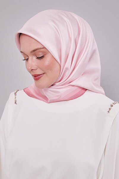 Levidor Pink Edge Border Twill Silk Scarf