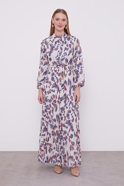 Levidor Φόρεμα με λεπτομέρεια με βολάν με μανίκια Indigo