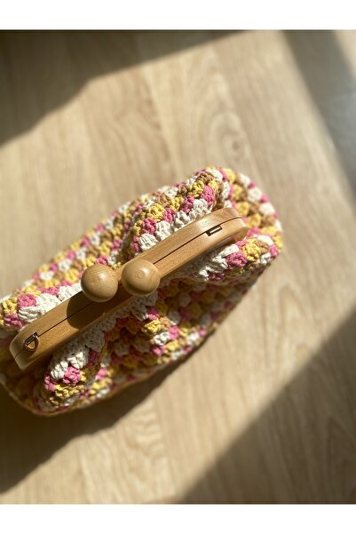 Rabika Ahşap Burslu Makrome El Çantası