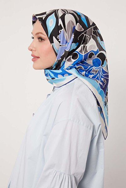 Levidor Saks Mixed Floral Pattern Twill Silk Scarf